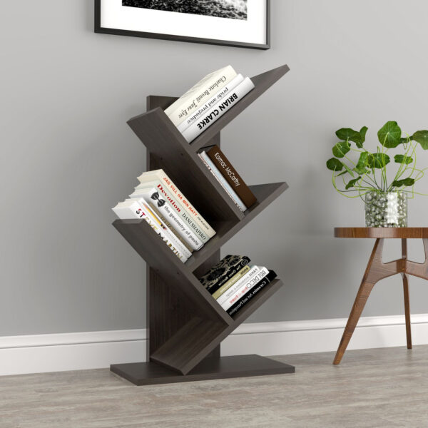 Floresta Wud Engineer Wood Book Shelf | Kids Book Shelf | Book Rack | Tree Shape Book Case | Engineered Wood Open Book Shelf (Finish Color - Walnut, DIY(Do-It-Yourself))
