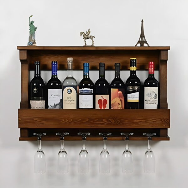 "Floresta Wud Solid Wood Bar Cabinet| Wooden Bar| Wall Mount Bar Shelf| Home Bar| Bar Cabinet| Solid Wood Bar Cabinet (Finish Color - Honey, Pre-assembled)