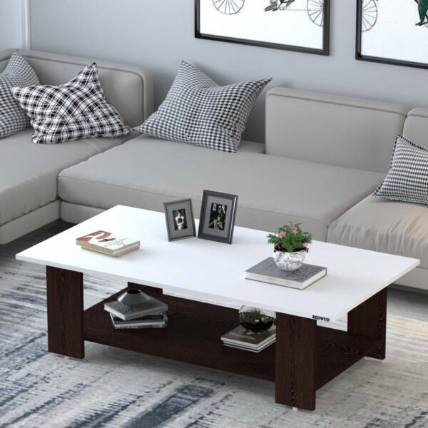 Floresta Wud Engineer Wood Coffee Table| Center Table| Wooden Tea Table| Sofa Center Table | Engineered Wood Coffee Table (Finish Color - Wenge & White Finish)